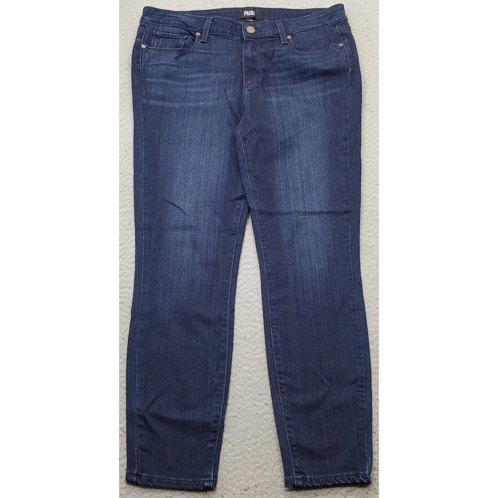 Paige Verdugo Crop Skinny Jeans Womens 31 Blue Denim 5-Pocket Stretch Streetwear